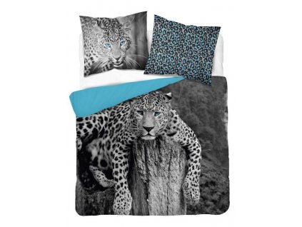 DETEXPOL Francouzské povlečení Leopard Bavlna, 220/200, 2x70/80 cm