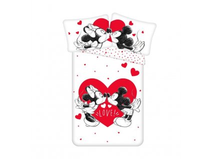 JERRY FABRICS Povlečení Mickey a Minnie Love 05 Bavlna, 140/200, 70/90 cm