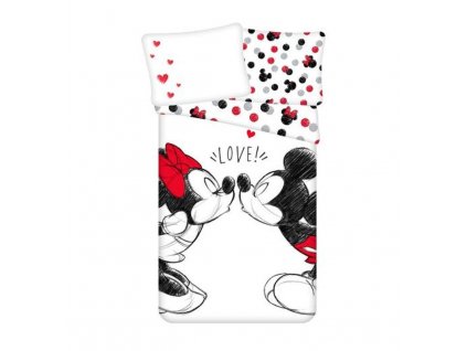 JERRY FABRICS Povlečení Mickey a Minnie Love 04 Bavlna, 140/200, 70/90 cm