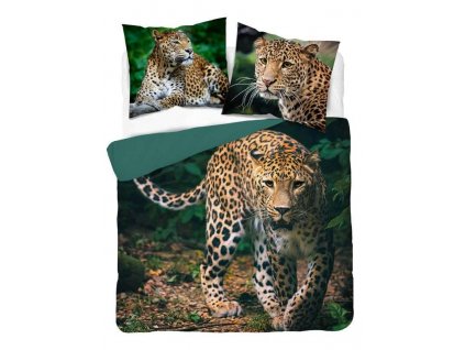 DETEXPOL Francouzské povlečení Leopard natur Bavlna, 220/200, 2x70/80 cm