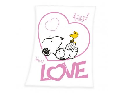 HERDING Fleece deka Snoopy Love Polyester, 130/170 cm