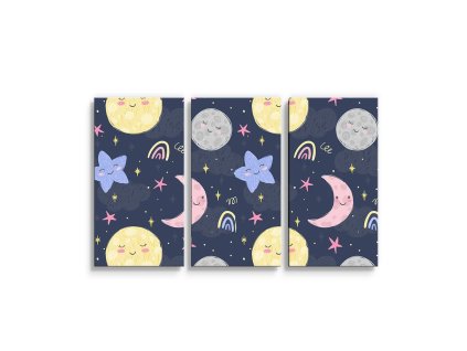 Sablio Obraz - 3-dílný Dětské nebe - 120x80 cm (Varianta Sablio Obraz - 3-dílný Dětské nebe - 120x80 cm)