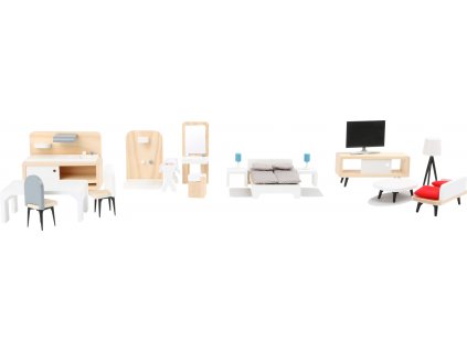 11414 small foot Legler Puppenhausmoebel Komplettset a