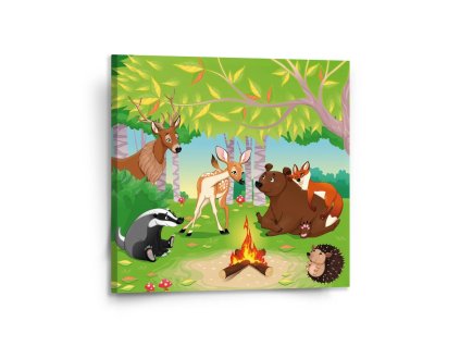 Sablio Obraz Lesní zvířátka 2 - 110x110 cm (Varianta Sablio Obraz Lesní zvířátka 2 - 110x110 cm)
