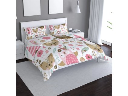 Sablio Povlečení Lesní zvířátka - 140x200 / 90x70 (Varianta Sablio Povlečení Lesní zvířátka - 140x200 / 90x70)