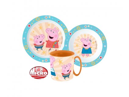 STOR Peppa Pig jídelní sada (talíř,miska,hrnek)