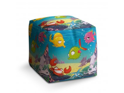 Taburet Cube Podmořský svět 2: 40x40x40 cm