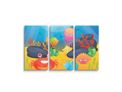 Sablio Obraz - 3-dílný Podmořský svět - 120x80 cm (Varianta Sablio Obraz - 3-dílný Podmořský svět - 120x80 cm)