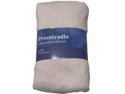 JERRY FABRICS Prostěradlo Jersey Bílá káva Bavlna, 90/200 cm