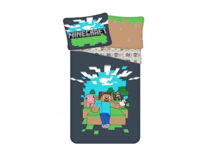 JERRY FABRICS Povlečení Minecraft Adventure Bavlna, 140/200, 70/90 cm