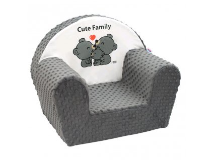 Dětské křeslo z Minky New Baby Cute Family šedé