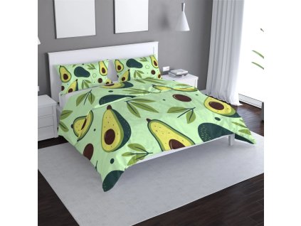 Sablio Povlečení Kreslené avokádo - 140x200 / 90x70 (Varianta Sablio Povlečení Kreslené avokádo - 140x200 / 90x70)