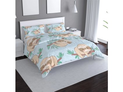 Sablio Povlečení Lenochodi na větvi - 140x200 / 90x70 (Varianta Sablio Povlečení Lenochodi na větvi - 140x200 / 90x70)