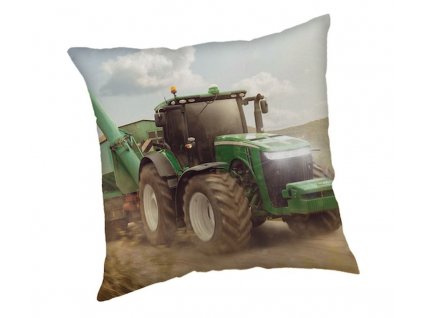 JERRY FABRICS Povlak na polštářek Traktor green Polyester, 40/40 cm