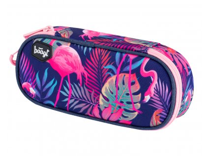 Baagl školní penál/pouzdro etue kompakt Flamingo s plameňáky