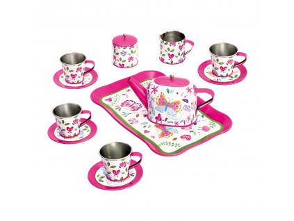 Bino Dětský čajový set růžový