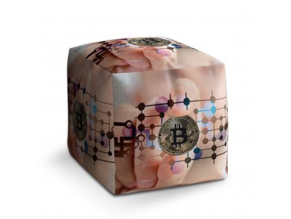 Sablio Taburet Cube Bitcoin: 40x40x40 cm