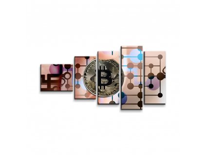 Sablio Obraz - 5-dílný Bitcoin