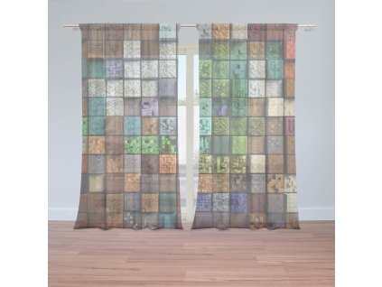 Sablio Záclony Blocks Abstract: 2ks 150x250cm