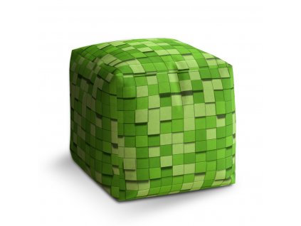 Sablio Taburet Cube Green Blocks 3D: 40x40x40 cm
