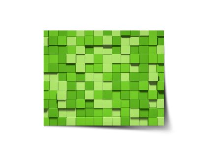 Sablio Plakát Green Blocks 3D - 120x80 cm (Varianta Sablio Plakát Green Blocks 3D - 120x80 cm)