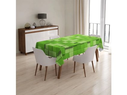 Sablio Ubrus Green Blocks 3D - 130x130 cm (Varianta Sablio Ubrus Green Blocks 3D - 130x130 cm)