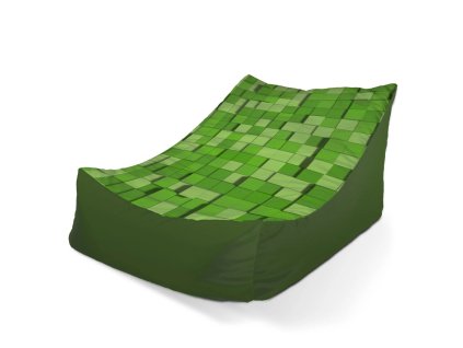 Sablio Sedací vak Lounge Green Blocks 3D - 120 x 100 x 80 cm (Varianta Sablio Sedací vak Lounge Green Blocks 3D - 80 x 95 x 50 cm)