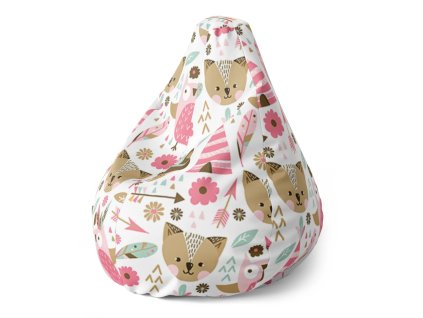 Sablio Sedací vak Pear Lesní zvířátka - 140 x 100 x 25 cm (Varianta Sablio Sedací vak Pear Lesní zvířátka - 70 x 95 x 15 cm)