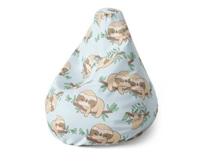 Sablio Sedací vak Pear Lenochodi na větvi - 140 x 100 x 25 cm (Varianta Sablio Sedací vak Pear Lenochodi na větvi - 70 x 95 x 15 cm)