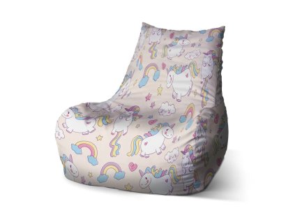 Sablio Sedací vak Bean Jednorožci - 100 x 90 x 45 cm (Varianta Sablio Sedací vak Bean Jednorožci - 100 x 90 x 45 cm)