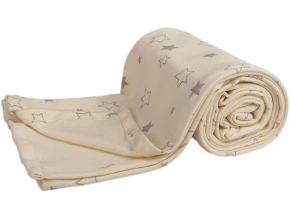 2124 5 2124 letni deka 70x100cm z biobavlny hvezdicky sede