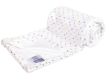 Lehká letní deka 100x150cm bílá s hvězdičkami