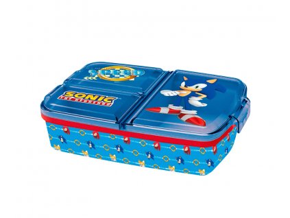 Dělený plastový box na svačinu Ježek Sonic