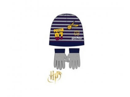 Sun City Harry Potter zimní čepice a rukavice modro/šedá