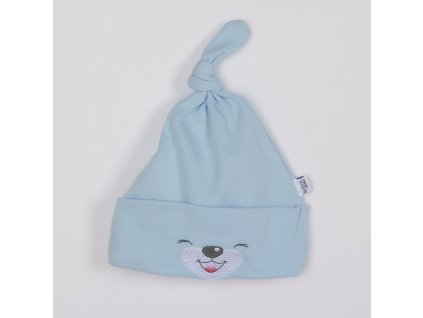 Bavlněná kojenecká čepička Bobas Fashion Lucky modrá (Velikost 62 (3-6m))