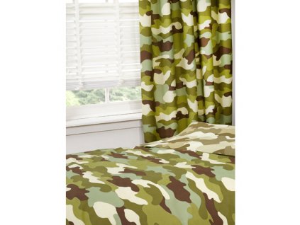 Army Camouflage zelené závěsy 168x137cm
