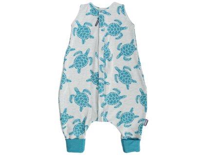 Merino spací pytel 80 cm želva aqua s nožičkami