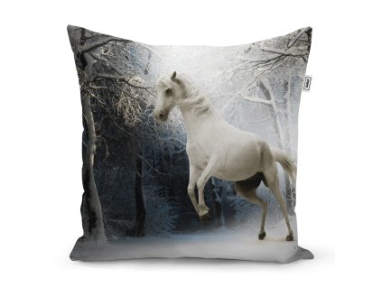 Sablio Polštář Bílý kůň - 40x40 cm (Varianta Sablio Polštář Bílý kůň - 40x40 cm)
