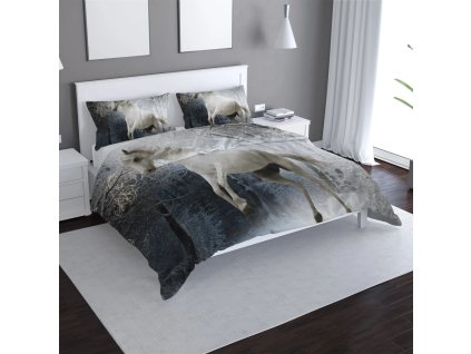 Sablio Povlečení Bílý kůň - 140x200 / 90x70 (Varianta Sablio Povlečení Bílý kůň - 140x200 / 90x70)