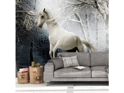 Sablio Tapeta Bílý kůň - 125x75 cm (Varianta Sablio Tapeta Bílý kůň - 125x75 cm)