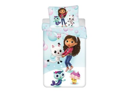 JERRY FABRICS Povlečení Gábinin kouzelný domek Bubbles micro Polyester - mikrovlákno, 140/200, 70/90 cm