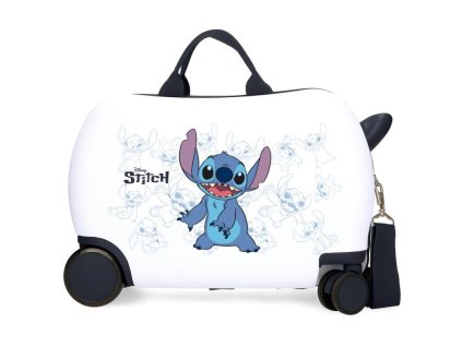 JK 112738 detsky kufrik kolecka lilo and stitch happy white