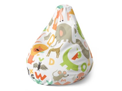 Sablio Sedací vak Pear Zoo abeceda - 140 x 100 x 25 cm (Varianta Sablio Sedací vak Pear Zoo abeceda - 140 x 100 x 25 cm)