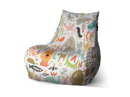 Sablio Sedací vak Bean Zoo abeceda - 100 x 90 x 45 cm (Varianta Sablio Sedací vak Bean Zoo abeceda - 100 x 90 x 45 cm)