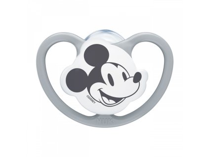 Dudlík Space NUK 0-6m Disney Mickey Mouse šedá (Velikost 0-6 m)