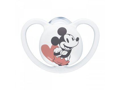 Šidítko Space NUK 0-6m Disney Mickey Mouse bílá (Velikost 0-6 m)
