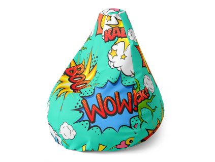 Sablio Sedací vak Pear Komiks - 140 x 100 x 25 cm (Varianta Sablio Sedací vak Pear Komiks - 70 x 95 x 15 cm)