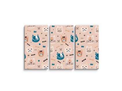 Sablio Obraz - 3-dílný Barevné kočičky - 120x80 cm (Varianta Sablio Obraz - 3-dílný Barevné kočičky - 120x80 cm)