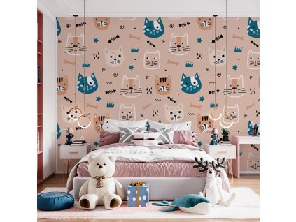 Sablio Tapeta Barevné kočičky - 125x75 cm (Varianta Sablio Tapeta Barevné kočičky - 125x75 cm)