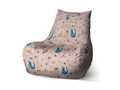 Sablio Sedací vak Bean Barevné kočičky - 100 x 90 x 45 cm (Varianta Sablio Sedací vak Bean Barevné kočičky - 100 x 90 x 45 cm)